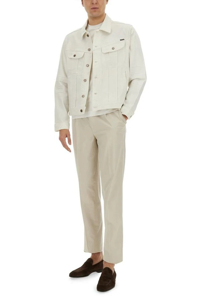 Tom Ford Tom Ford Logo Patch Buttoned Denim Jacket 3