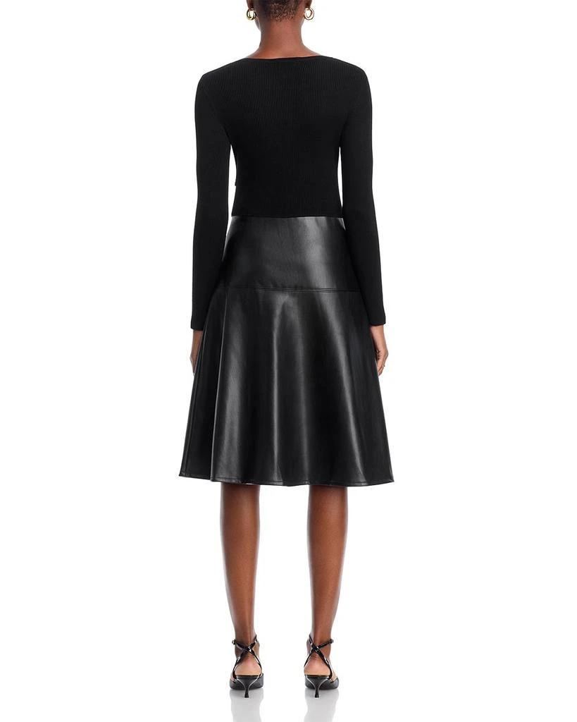 Tahari Mixed Media Long Sleeve Midi Dress 5