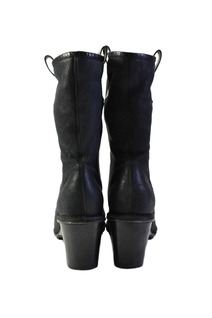 Costume National Womens Leather Sherpa Lined Mid Calf Boots Blue 3