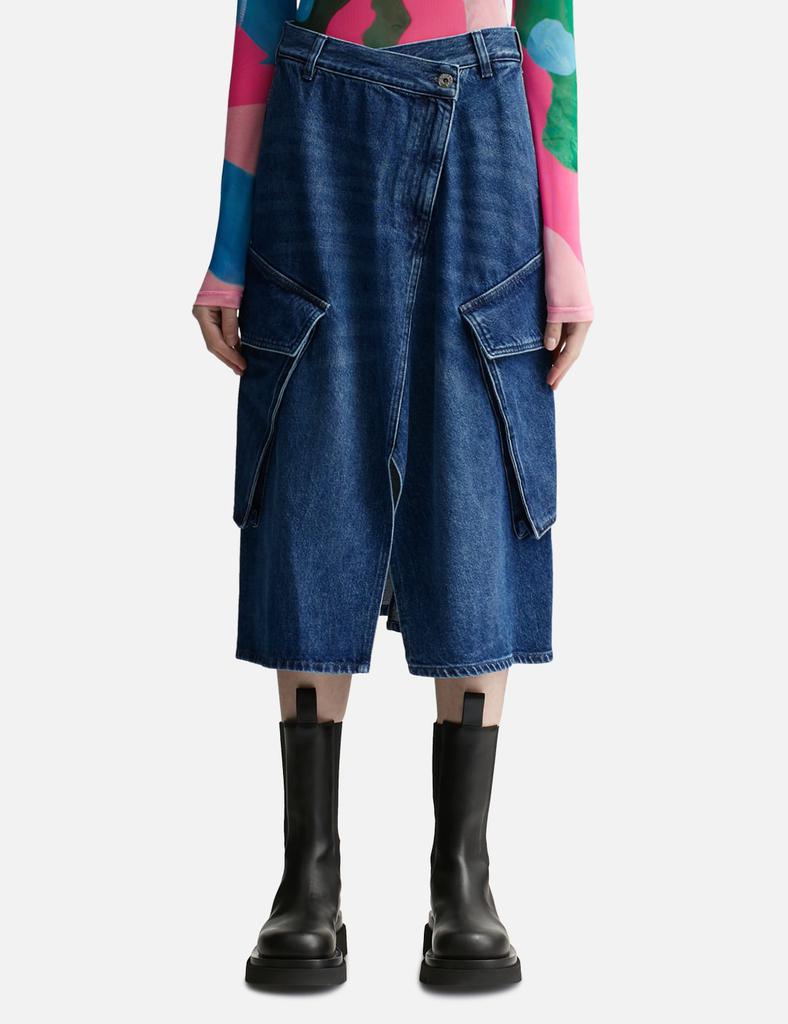 JW Anderson CARGO MIDI DENIM SKIRT