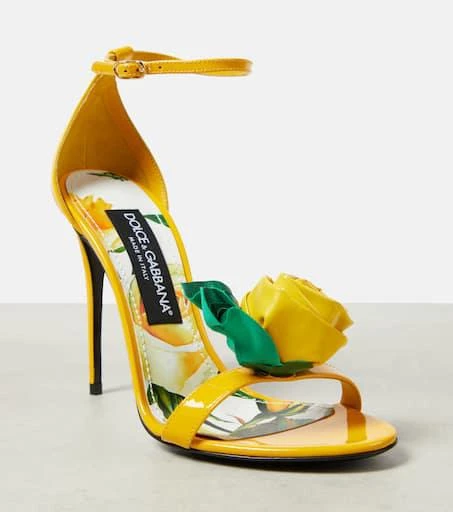 Dolce 
Gabbana Keira floral-appliqué patent leather sandals 6
