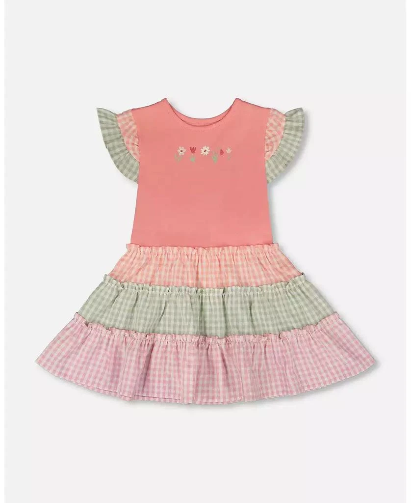 Deux par Deux Toddler Girls Cotton Bi-Material Dress