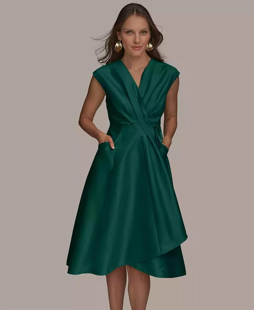 Donna Karan Women's Surplice-Neck Midi Dress - Dresses & Skirts - Free  Shipping - BeyondStyle
