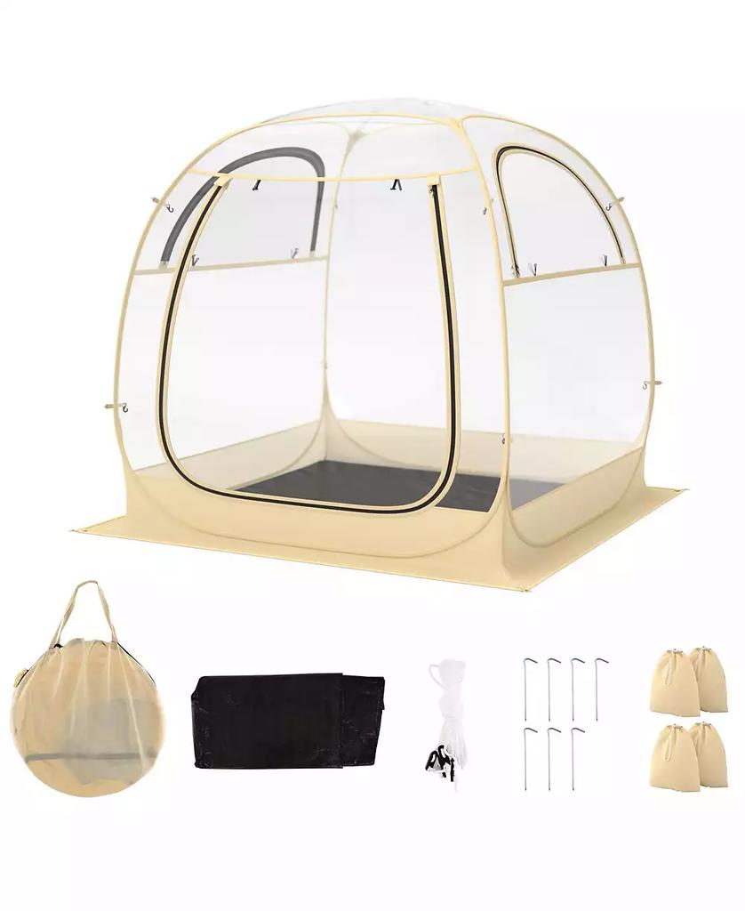 KUYOTQ Instant Pop up Sports Tent with Carrying Bag and Floor Mat for 1-2/5-6 People