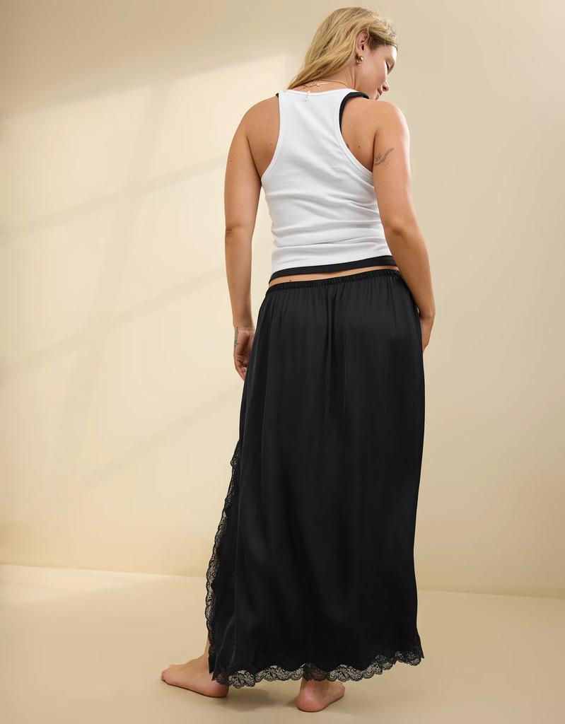 Aerie Aerie Satin Midi Skirt