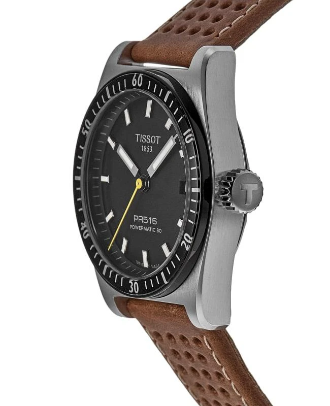 Tissot Tissot PR516 Powermatic 80 Automatic Black Dial Leather Strap Unisex Watch T149.407.16.051.00 3