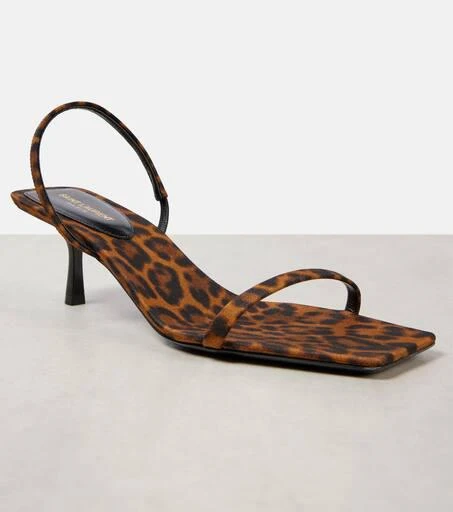 Yves Saint Laurent Jaspe 55 leopard-print grosgrain sandals 6