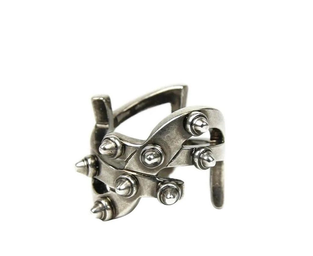 Yves Saint Laurent Women
s Aged Brass Metal Ring With Spikes