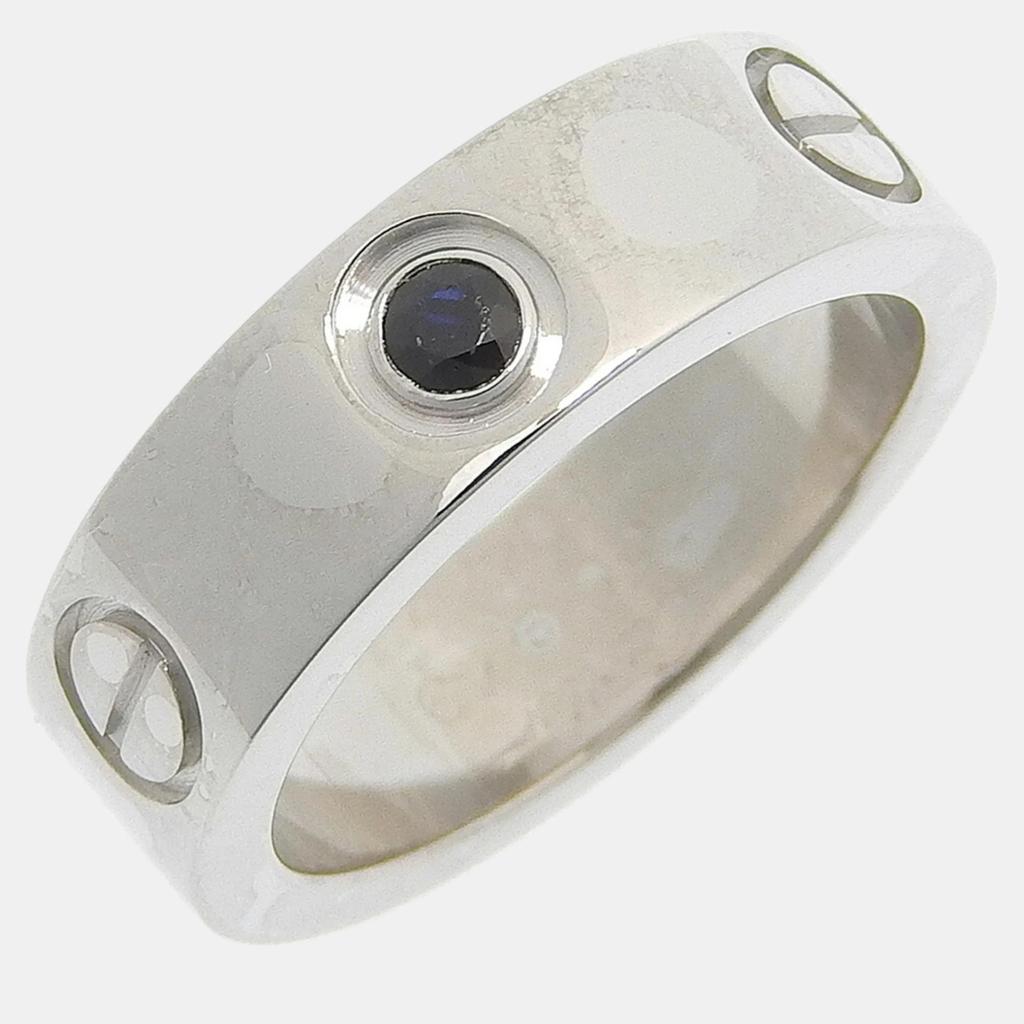 Cartier Cartier 18K White Gold and Sapphire Love Band Ring EU 49