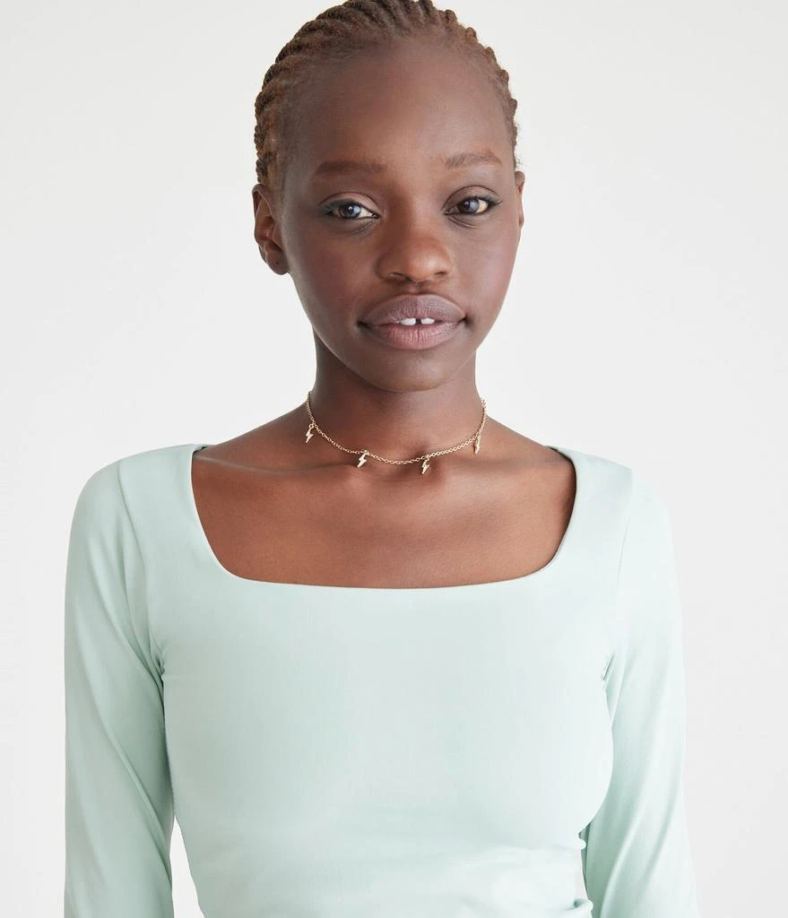 Aeropostale Long Sleeve Seriously Soft Sculpt Square-Neck Tee 3