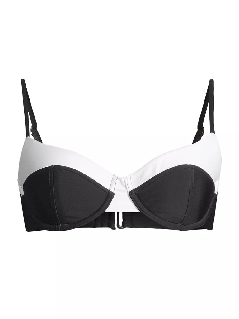 Ramy Brook Kynlee Two-Tone Balconette Bikini Top 1