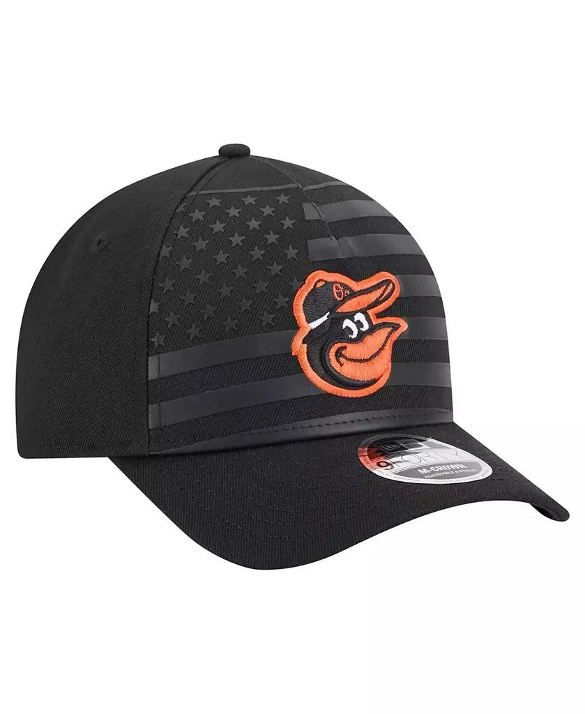 New Era Men's Black Baltimore Orioles American Flag 9FORTY M-Crown A-Frame Adjustable Hat 3