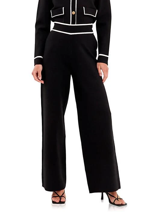 English Factory Factory High Waisted Wide Leg Knit Pants 1