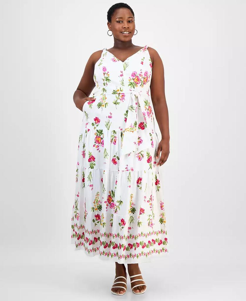 Taylor Plus Size Floral V-Neck Sleeveless Maxi Dress