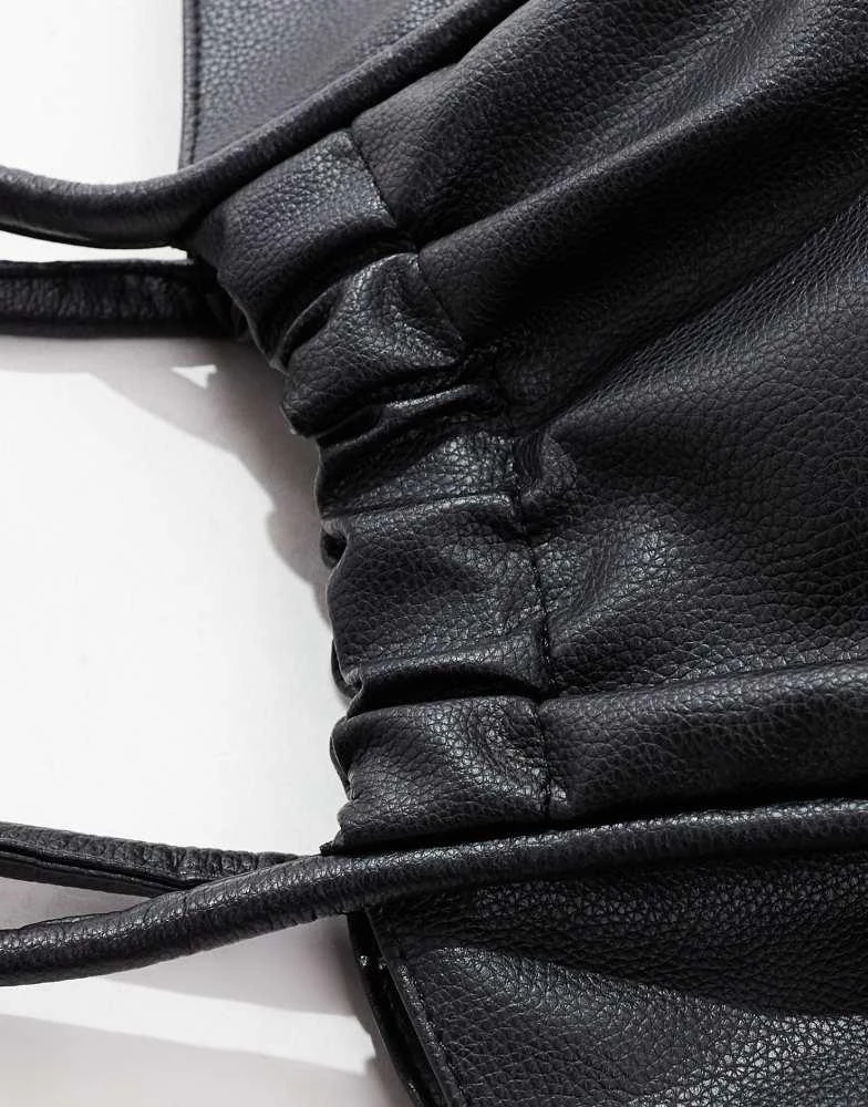 French Connection French Connection gathered detail tote bag in black 3
