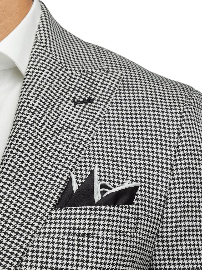 Paul Fredrick Wool Houndstooth Single Breasted Peak Lapel Sport Coat 6