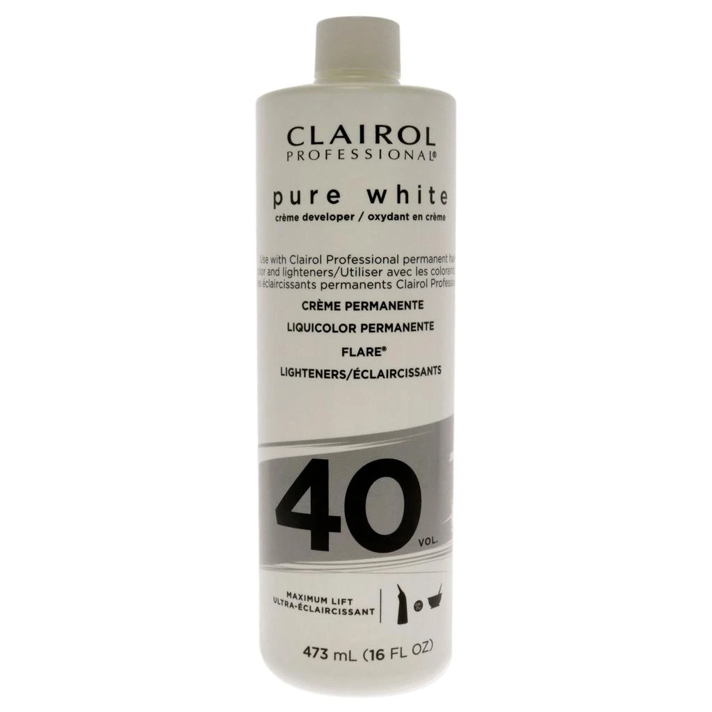 Clairol Pure White 40 Volume Creme Developer by  for Unisex - 16 oz Lightener 1
