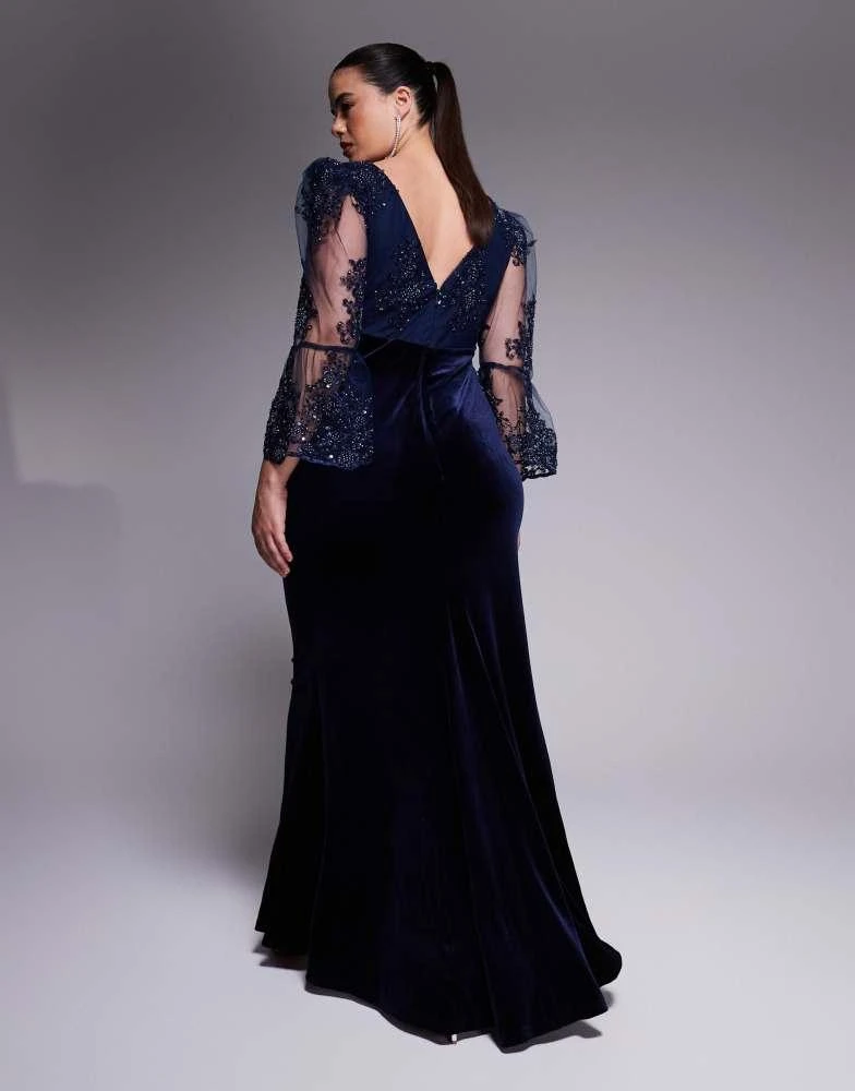 fitted lace wedding dress Nyellie Scalloped Mesh Insert Maxi Dress In Black – Night Novas