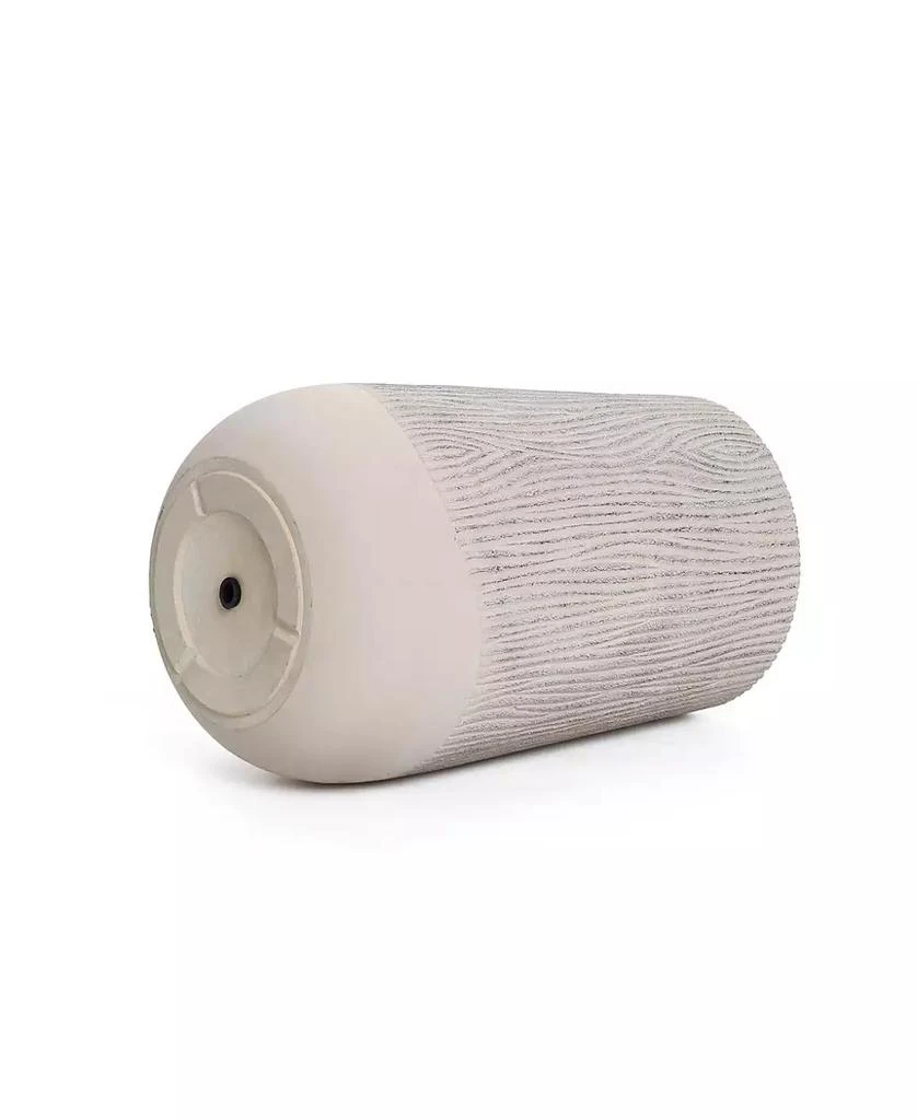 LuxenHome Blended Tan with Wood Pattern Round Tapered 27-Inch Tall MgO Planter, Indoor and Outdoor 6