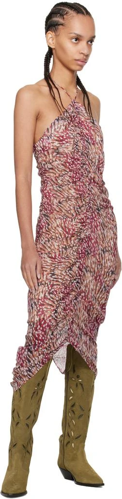 Isabel Marant Beige & Pink Valdi Midi Dress 4