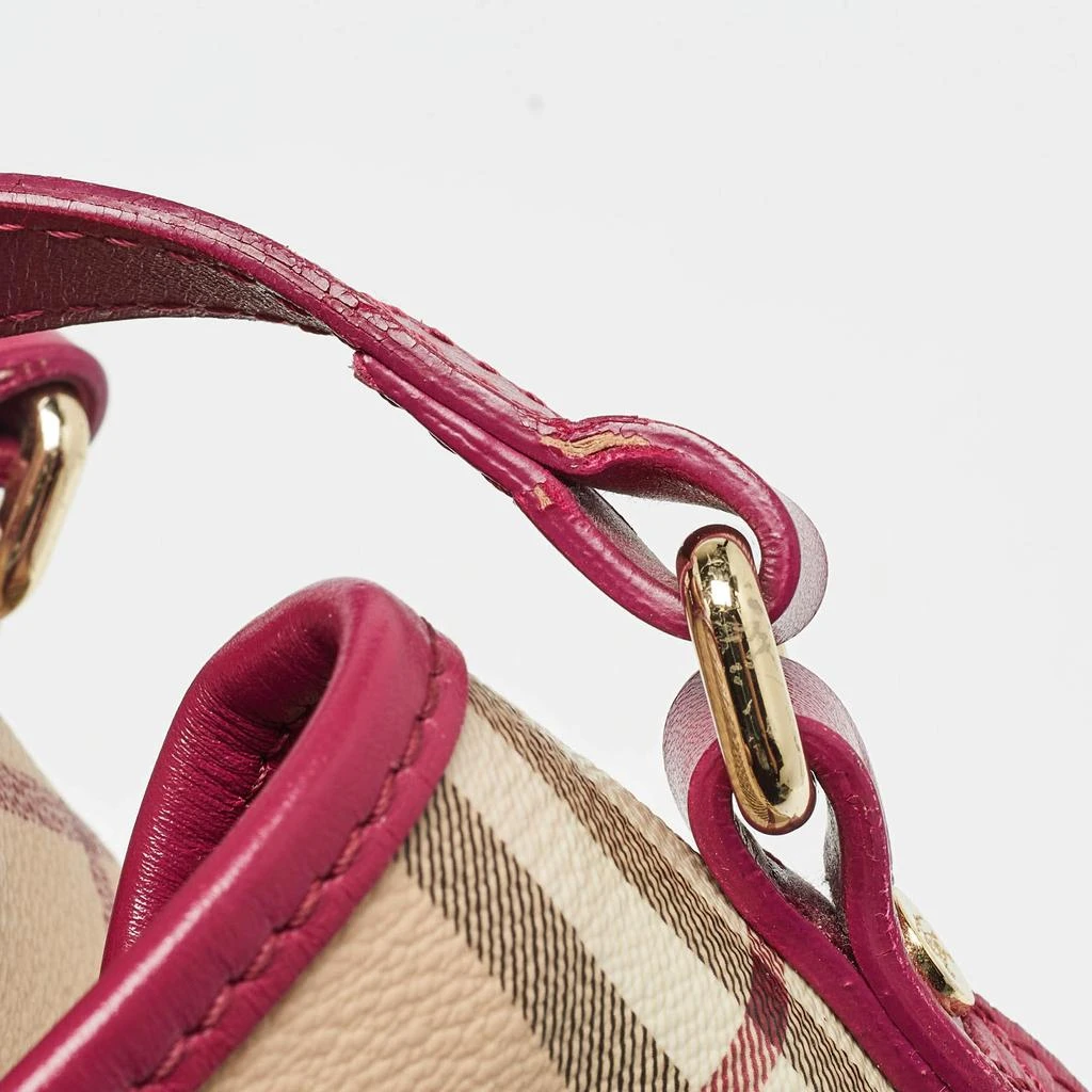 Burberry Burberry Pink/Beige Haymarket Check Coated Canvas and Leather Small Canterbury Tote 8