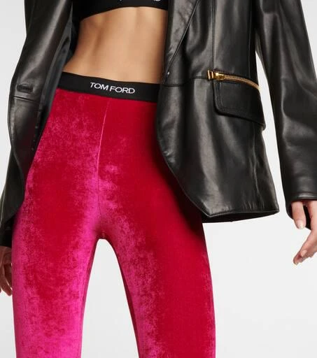 Tom Ford Logo velvet leggings 4