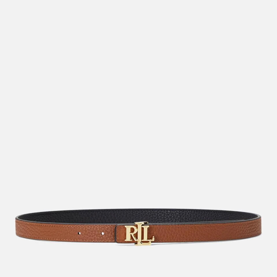 Ralph Lauren Lauren Ralph Lauren Women's Reversible 20 Skinny Belt - Black/Lauren Tan 2