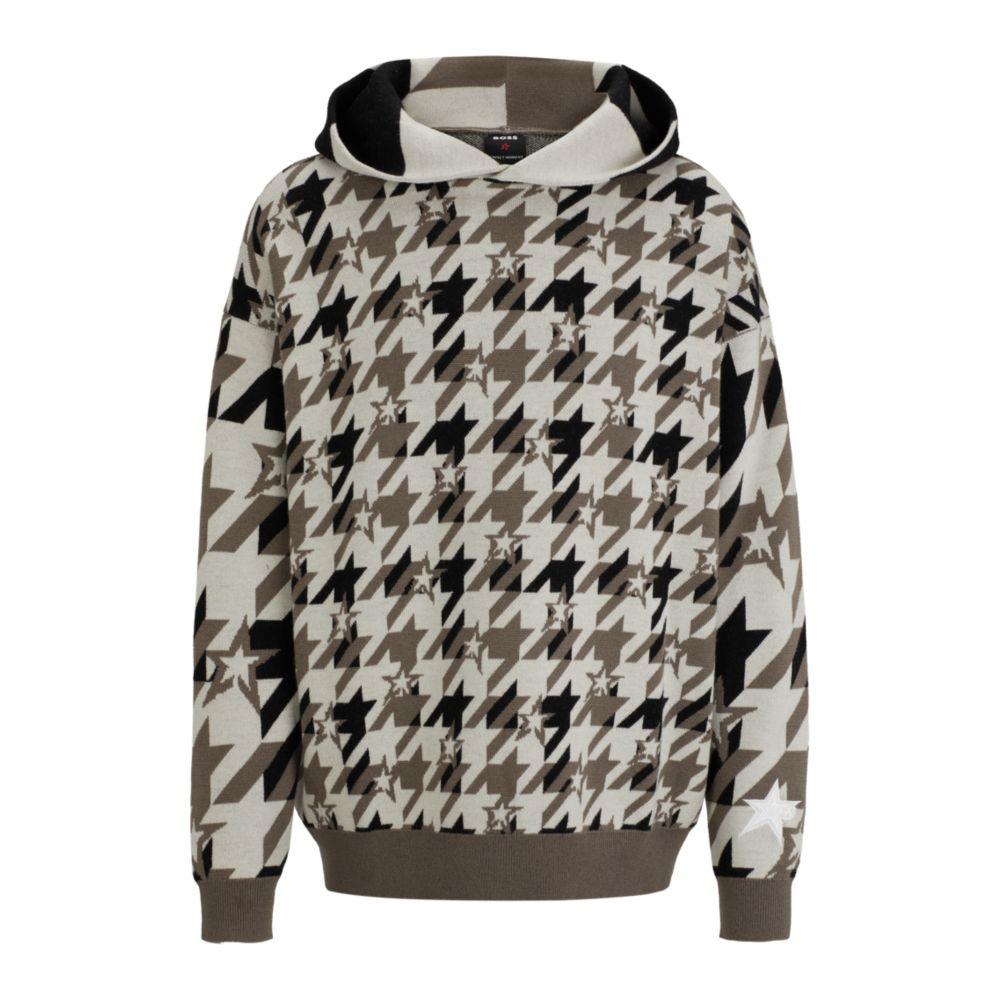 Hugo Boss x Perfect Moment knitted-wool hoodie with houndstooth pattern