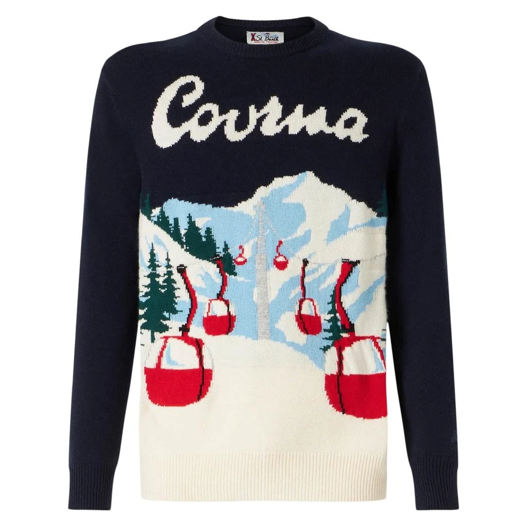 Mc2 Saint Barth Man Sweater With Courmayeur Postcard 2