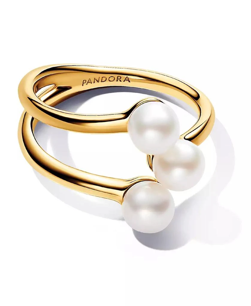 PANDORA Treated Freshwater Cultured   Pearl Open Ring in 14k Gold-plated