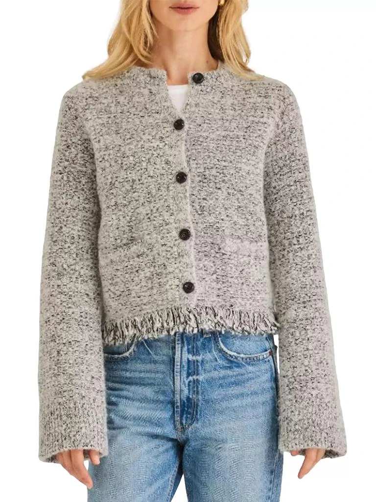 Rebecca Taylor Marianne Bouclé Fringed Cardigan 3