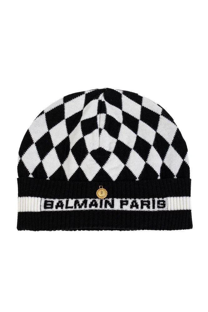 Balmain Balmain Two-Toned Checked Beanie 1