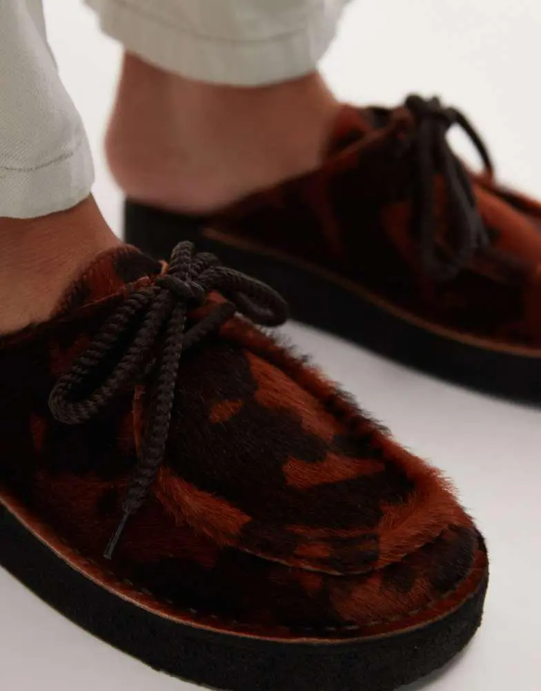Clarks Men\'s Dark Brown Cow Suede Faux Fur-lined Slip-On Loafers Clarks Wallabee Cow in Brown for Men | Lyst main image 4