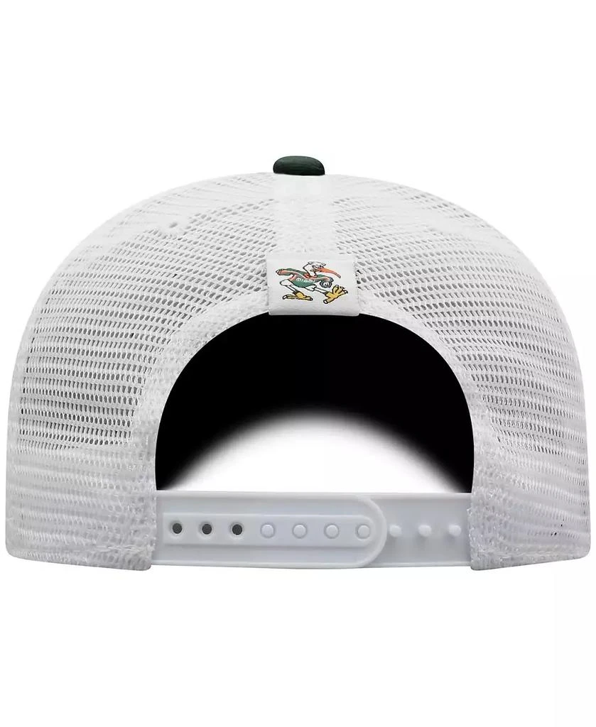 Top of the World Men's Green, White Miami Hurricanes Trucker Snapback Hat 5