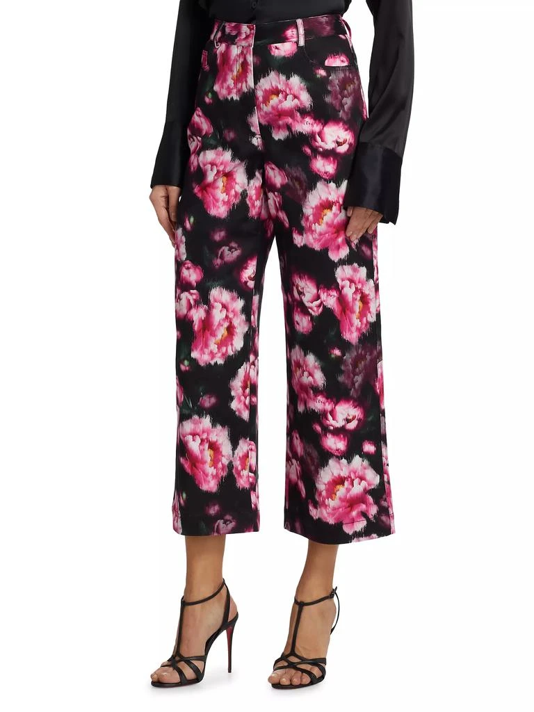 Adam Lippes Alessia High-Rise Floral Wide Crop Jeans 4