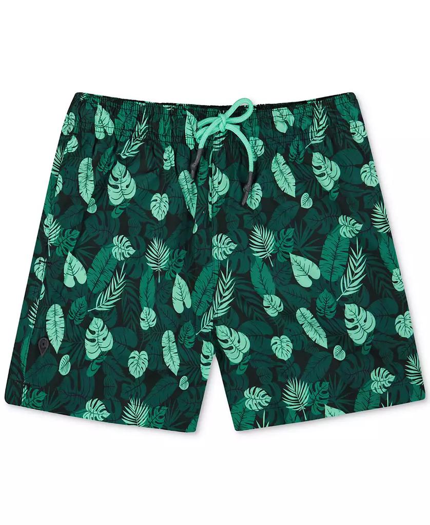 Sunset and Vines Men's Leaf-Pattern Woven Swim Trunks
