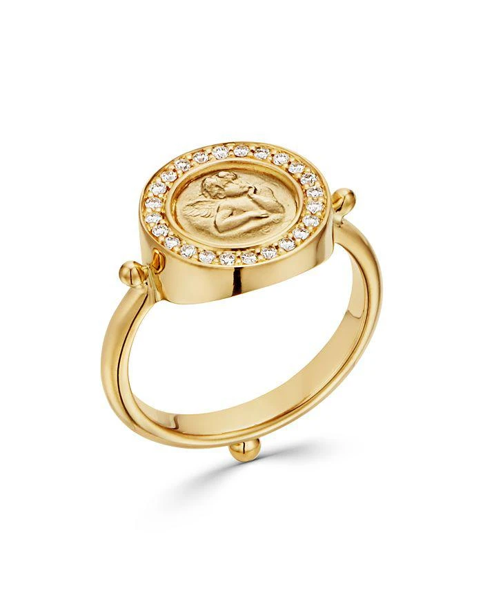 Temple St. Clair 18K Yellow Gold Angel Ring with Pavé Diamonds 2