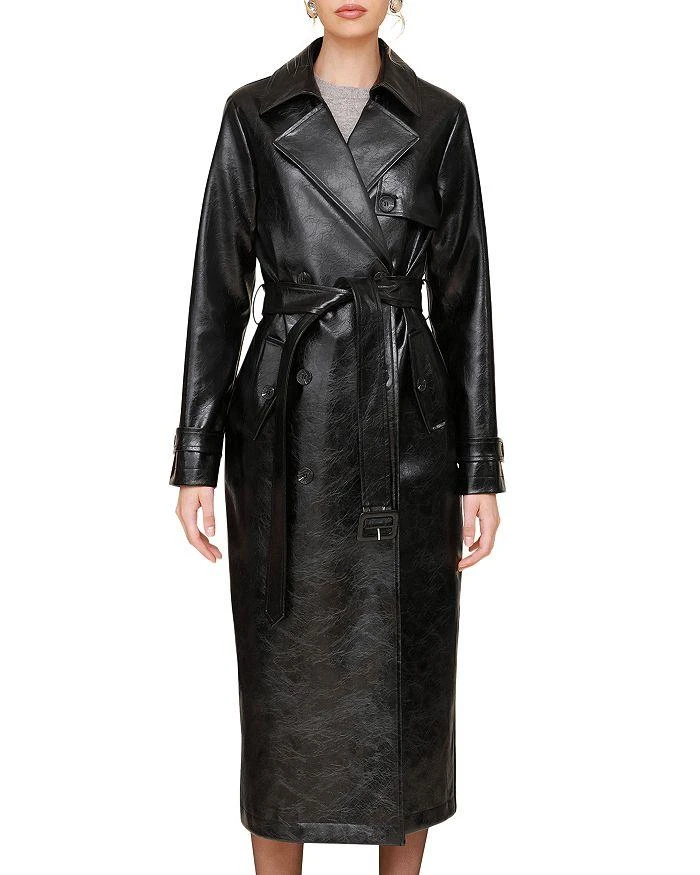 Avec Les Filles Faux Leather Trench Coat 9