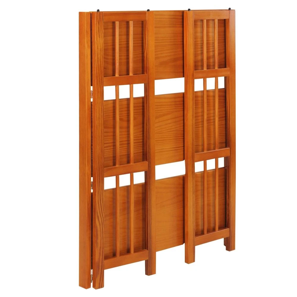 Casual Home 3-Shelf Folding Stackable Bookcase 27.5" Wide-Honey Oak 5