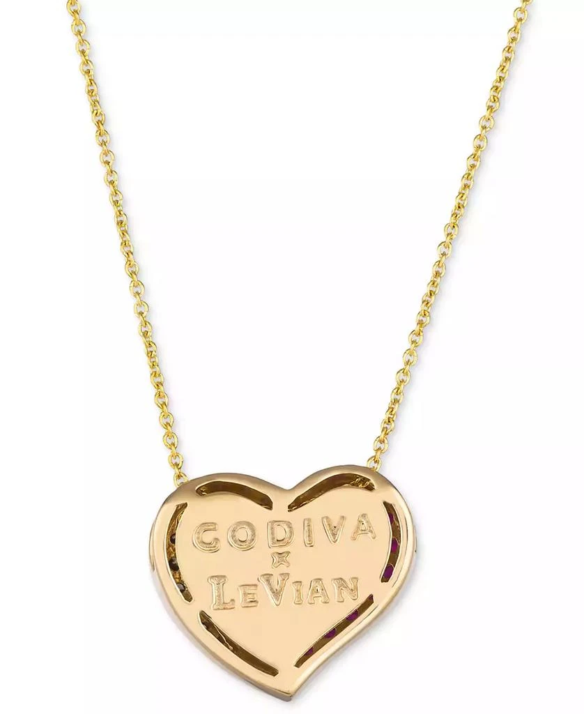 Le Vian GODIVA x Le Vian® Strawberry and Chocolate Heart Pendant Necklace Featuring Passion Ruby (3/4 ct. t.w.) 
Chocolate Diamond (1/10 ct. t.w.) in 14k Gold 3