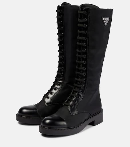 Prada Re-Nylon and leather knee-high boots 5