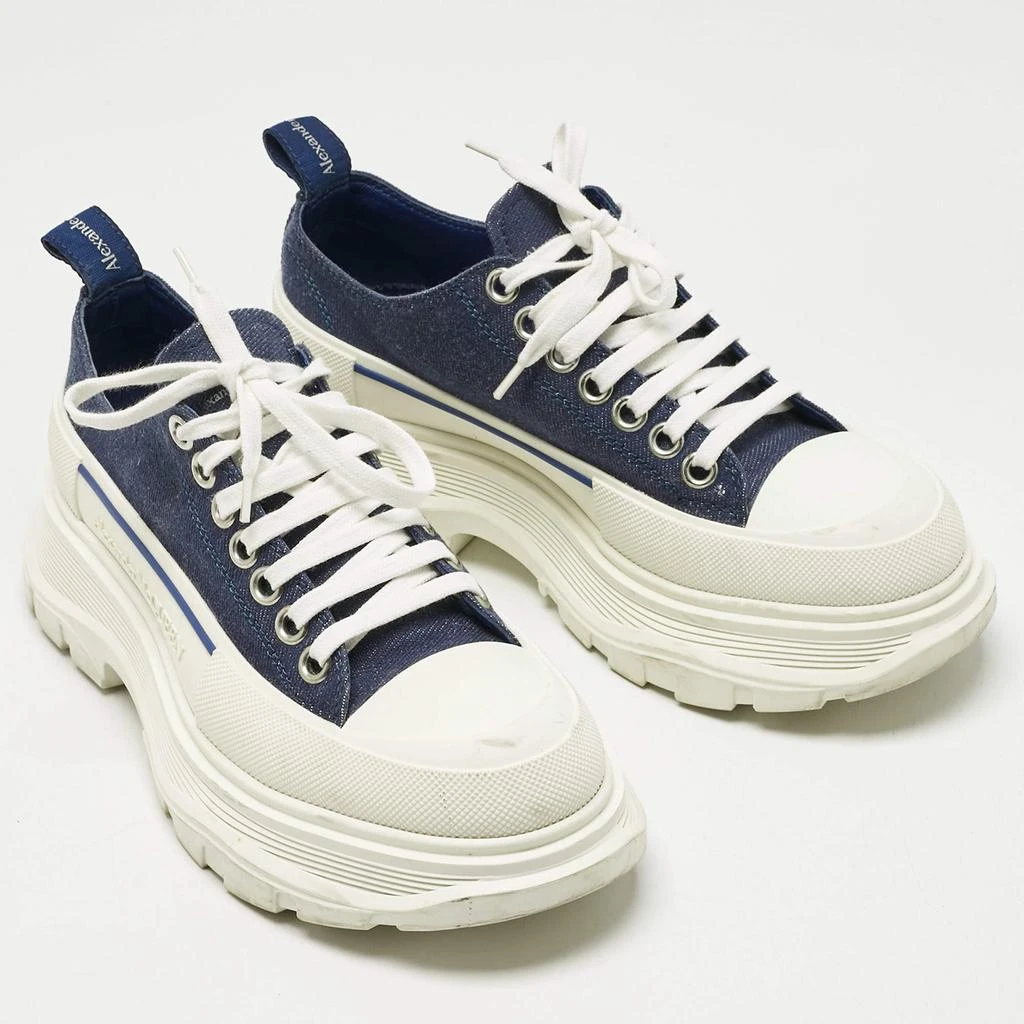 Alexander McQueen Blue/White Canvas and Rubber Tread Slick  display picture 1