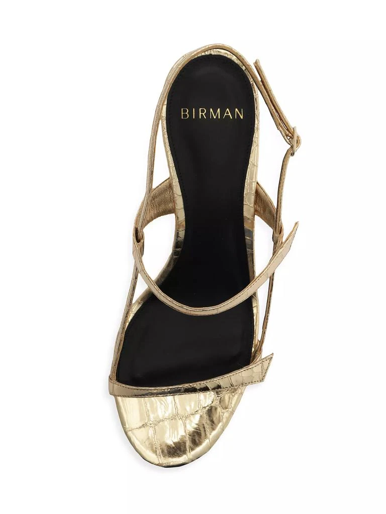 Alexandre Birman Tita Cage 60MM Metallic Crocodile-Embossed Leather Sandals 4