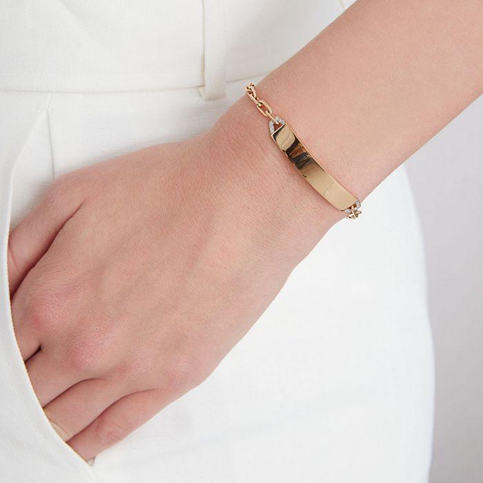 Walters Faith 18K Rose Gold Carrington Diamond ID Bracelet