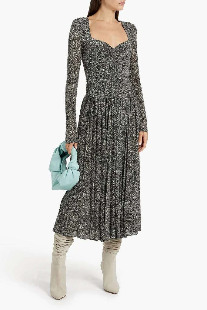 Isabel Marant Jenny pleated printed stretch-jersey midi dress 2