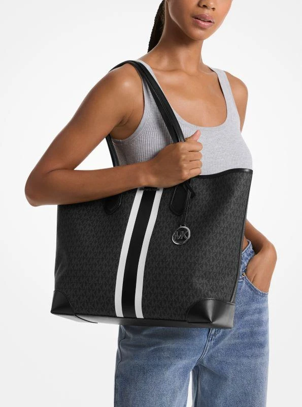 Michael Kors Eva Large Signature Logo Stripe Tote Bag 3