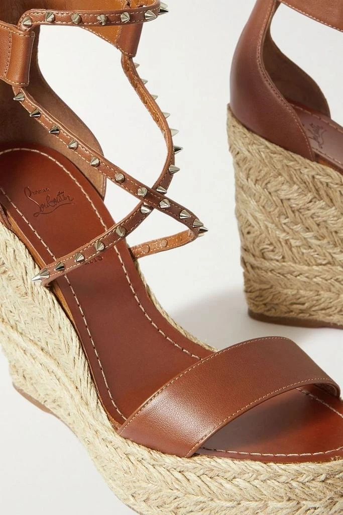 Shop Chocazeppa 120 studded leather espadrille wedge sandals on