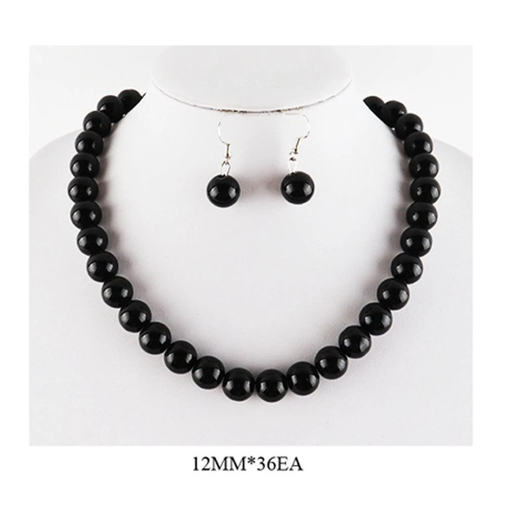 FASHNZFAB 12PCS - Faux Pearl Necklace and Earring Set 2