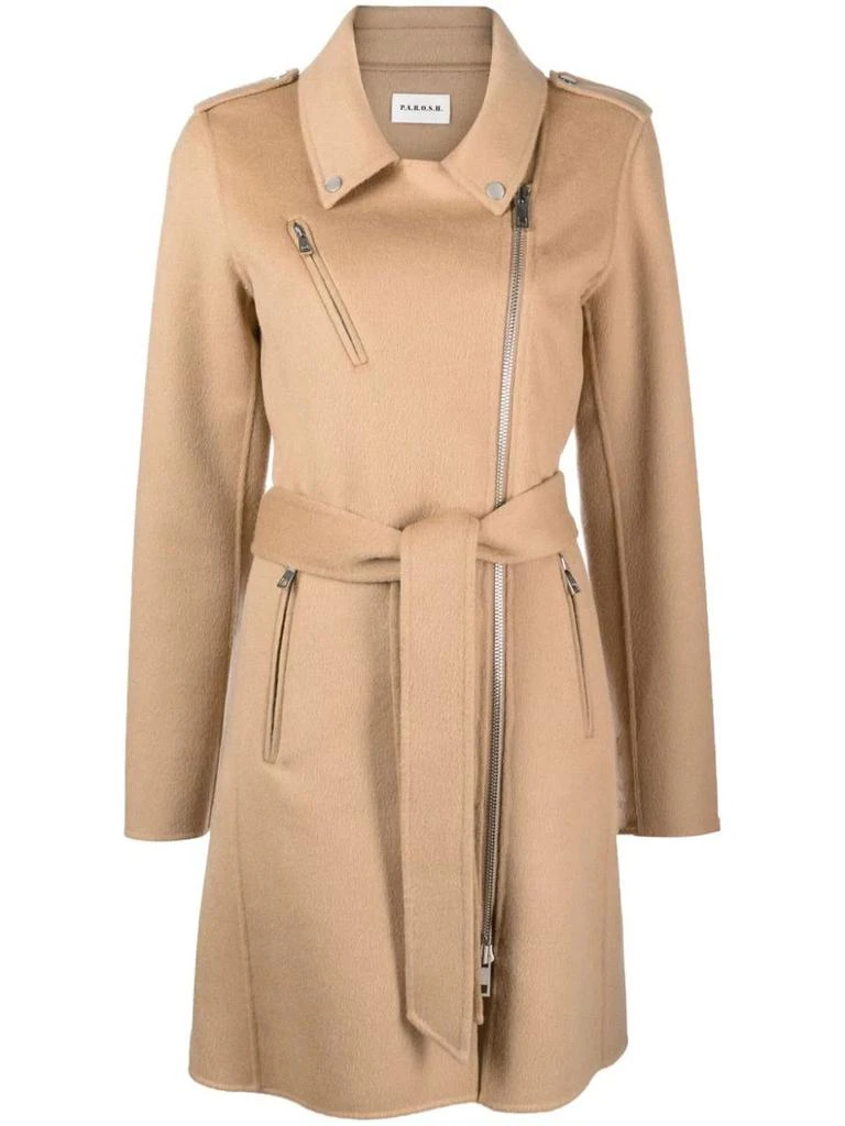 P.A.R.O.S.H. P.A.R.O.S.H. Belted Felted Wool Trench Coat 1