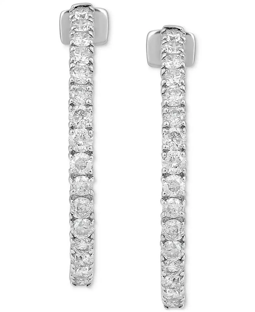 Macy's Diamond In & Out Small Hoop Earrings (1-1/2 ct. t.w.) in 10k White Gold 3